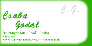 csaba godal business card